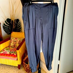 LOFT Dark Blue Gray Dress Slacks! Muted satin fabric! Great condition! Size 10